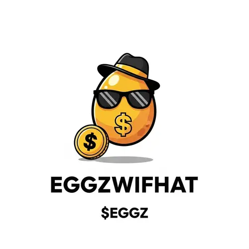 Stylish EGGZWIFHAT Cryptocurrency Logo for Easter Launch
