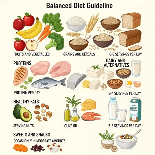 Balanced Diet Guidelines: Fruits, Vegetables, Grains & More