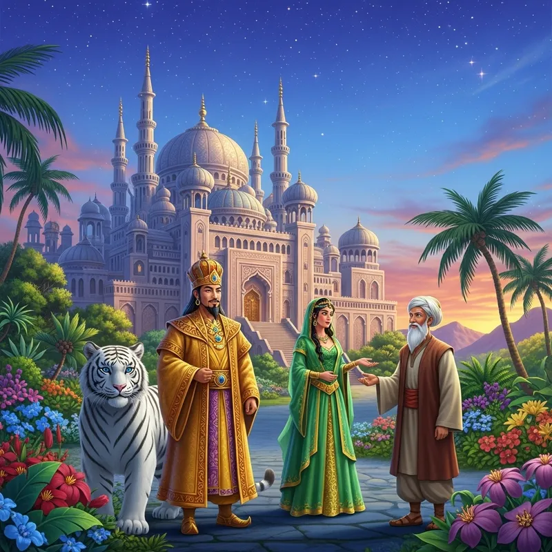 Eastern Palace of Enchantment with King, Queen, Sage, and Magical Tiger Eastern Palace of Enchantment with King, Queen, Sage, and Magical Tiger