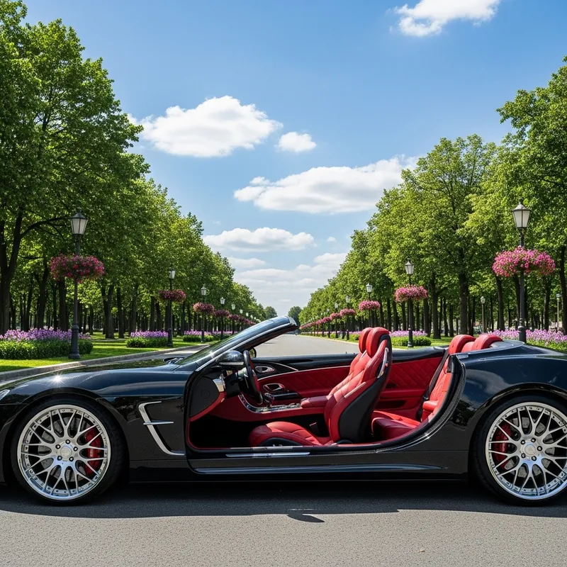 Luxury Black Car in City Park | Platinum Wheels