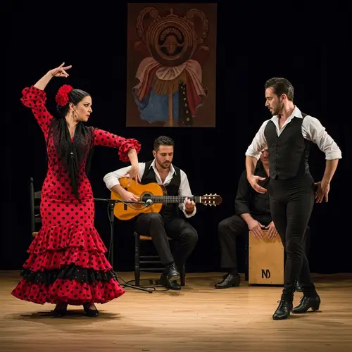 Vibrant Flamenco Scene with Gypsy Influence