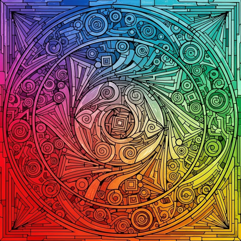 Vibrant Abstract Design | Colorful Shapes & Swirling Lines