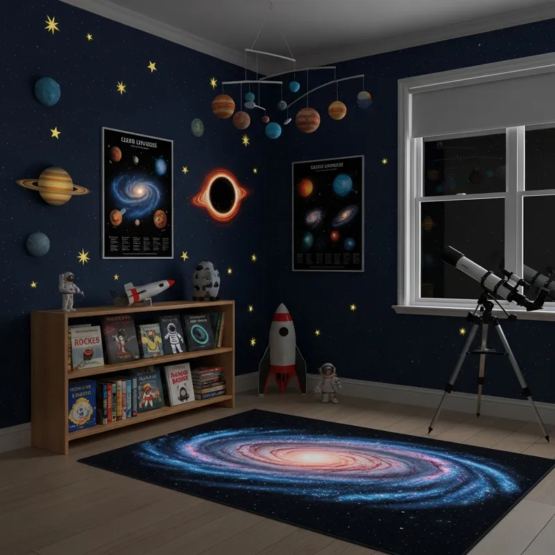 Child's Universe: Enchanting Galactic Bedroom for Young Stargazers