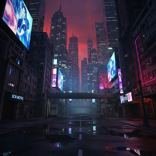 Apocalyptic Cyberpunk Cityscape: Urban Dystopia Vision