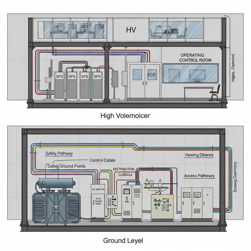 ICRH HVDC Power Supply Layout: Detailed Two-Tier Concept
