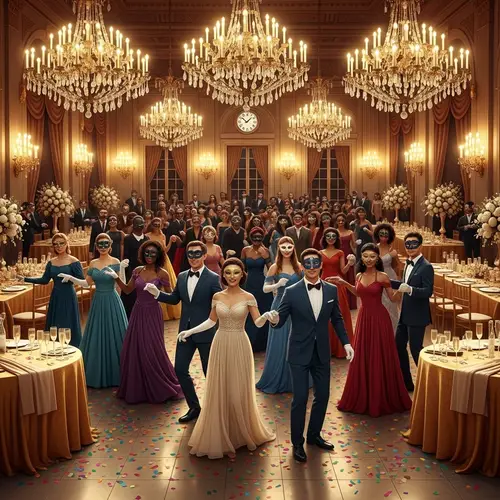 Extravagant New Year's Eve Masquerade Ball in Grand Ballroom