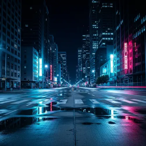 Ethereal Neon Nights: Enigmatic Cityscape