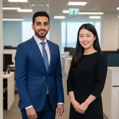 Diverse Business Partners in Formal Attire | Office Setting