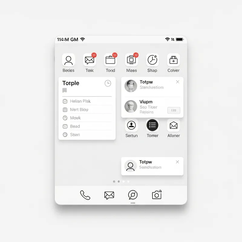 Streamlined Monochromatic OS Interface: Sleek & Modern