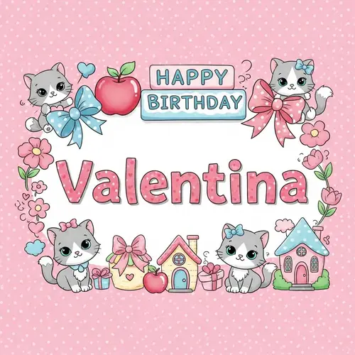 Adorable Hello Kitty Birthday Card for Valentina