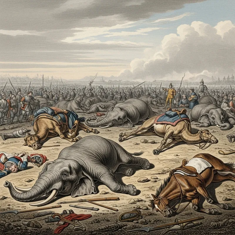 The Toll of War: Elephant, Camel, and Horse in 18th Century