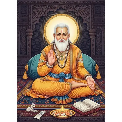 Traditional Indian Art: Spiritual Figure of Wisdom and Compassion