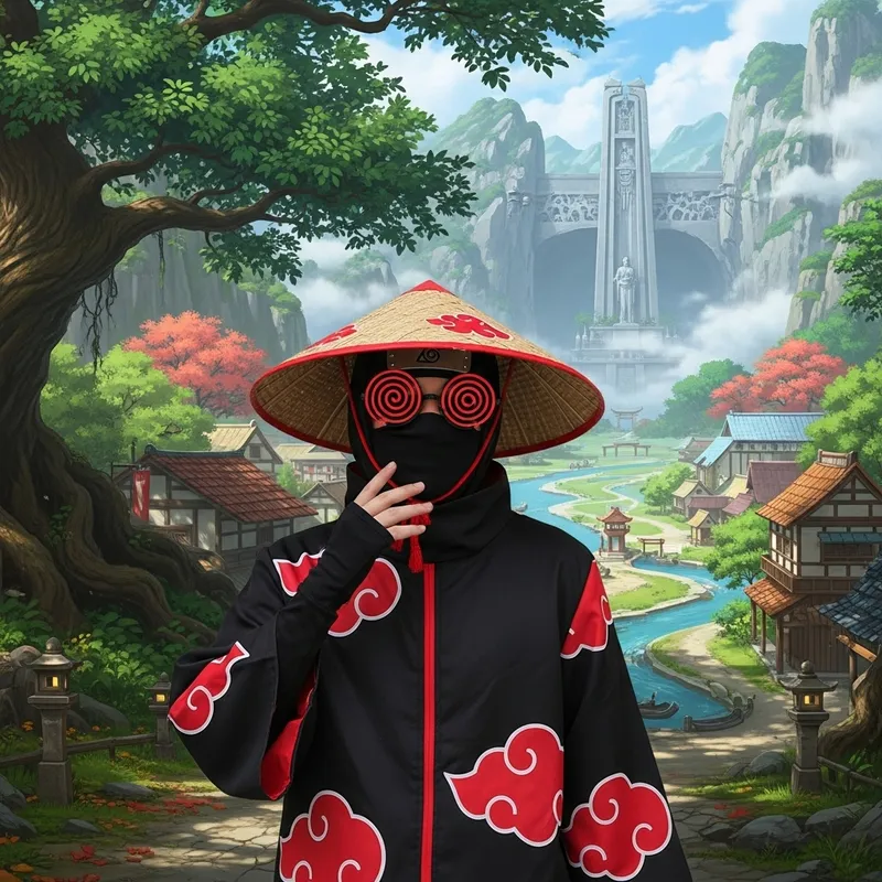 Naruto Costume with Sharingan in Akatsuki Style