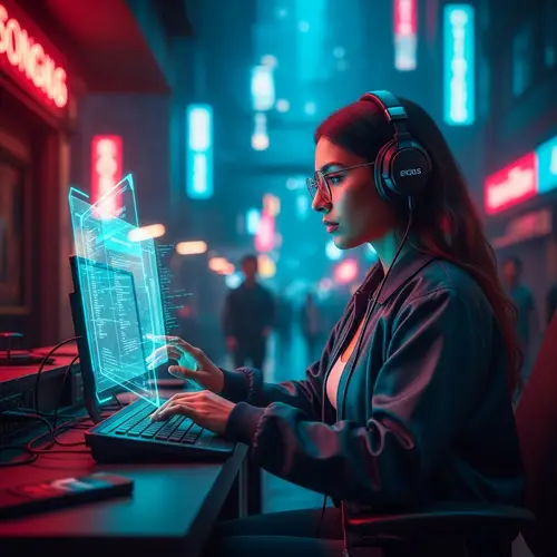 Cyberpunk Programmer: Coding in a Neon City