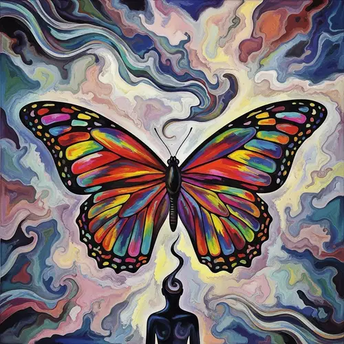 Surrealistic Digital Painting: Butterfly Transformation