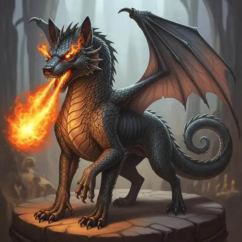 Dog Dragon Creature: Majestic Crossbreed of Loyalty and Fire