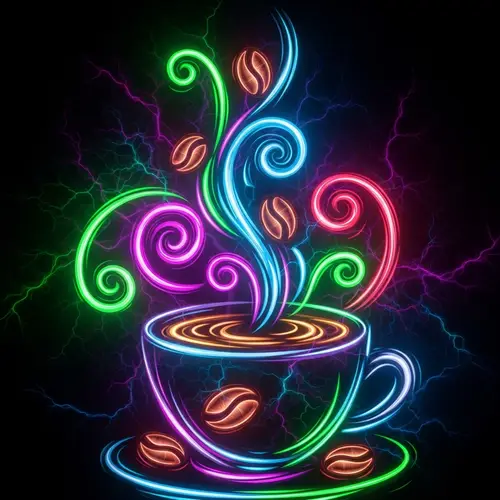 Abstract Coffee Art | Neon Vibes & Unique Designs