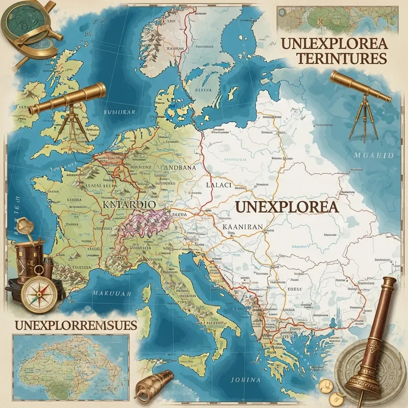 Modern Map of Explored & Unexplored Territories