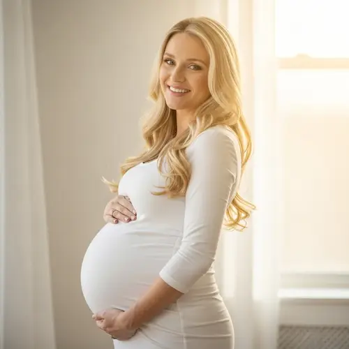 Caucasian Pregnant Woman 42 Weeks | Long Blonde Hair
