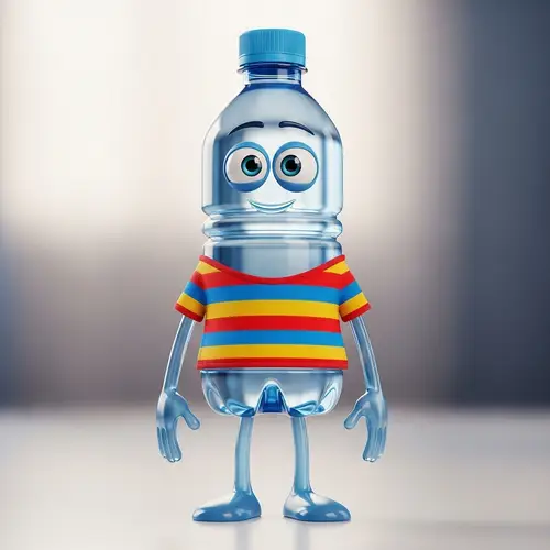 Fun Humanized Plastic Bottle in a T-Shirt