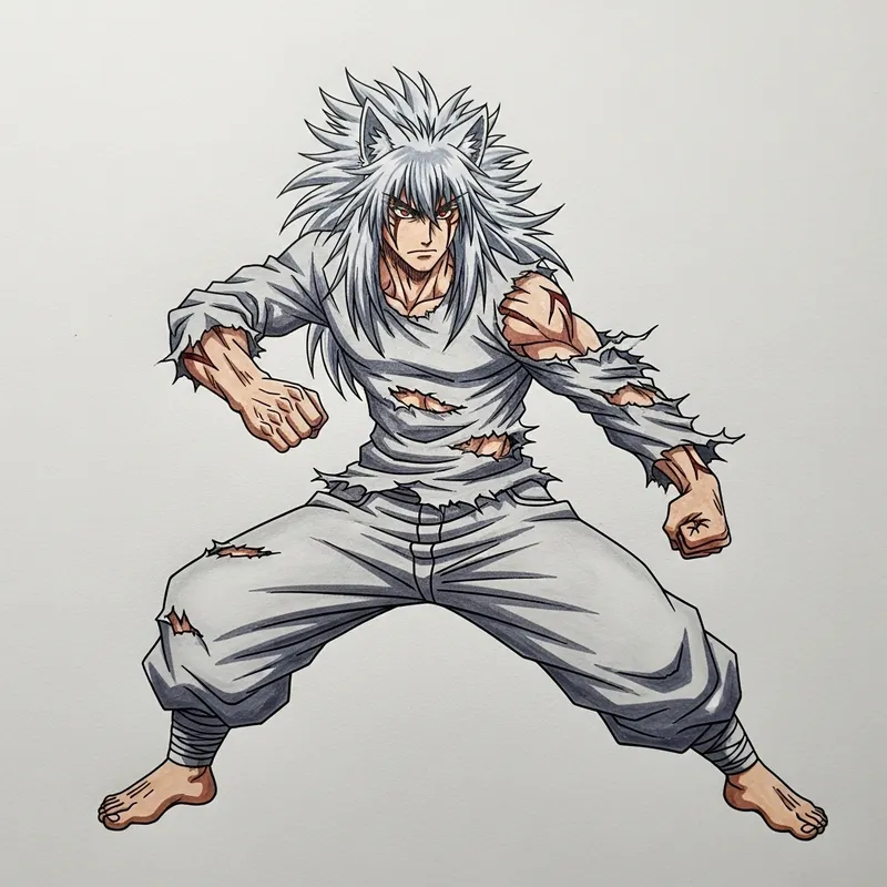 One Punch Man Garou: Dynamic Fighting Pose Style One Punch Man Garou: Dynamic Fighting Pose Style