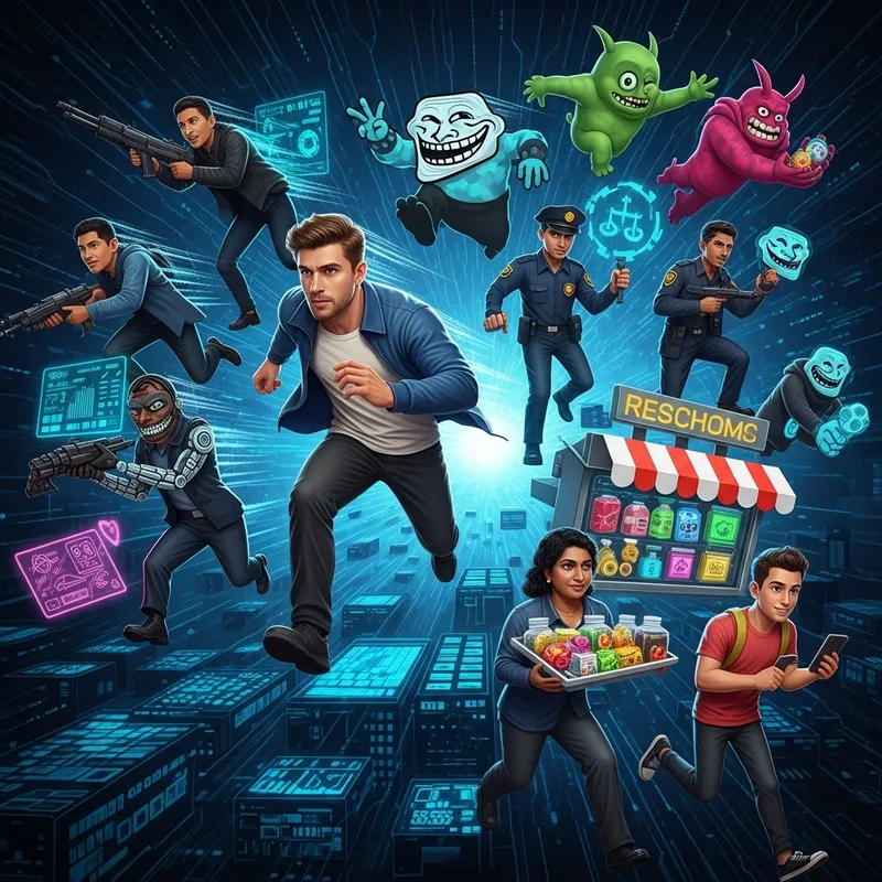 Digital Universe Chase: Man Evading Hackers, Trolls & Police