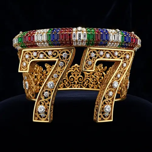 Regal Crown Number 77 with Jewel Adornments