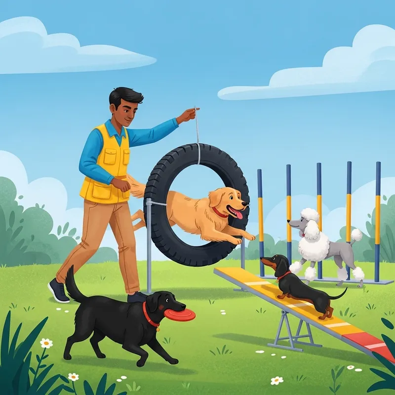 Whimsical Canine Training in Joyful Agility Scenes