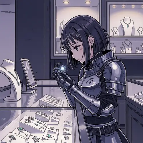 Anime Ghost in Armor Selects Ring at Tiffany's