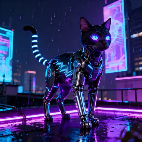 Cyberpunk Cat: Feline Futurism