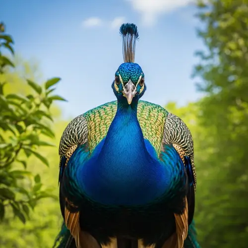 Cute Peacock Facing Towards You
