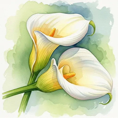 Elegant Calla Lilies Watercolor Art