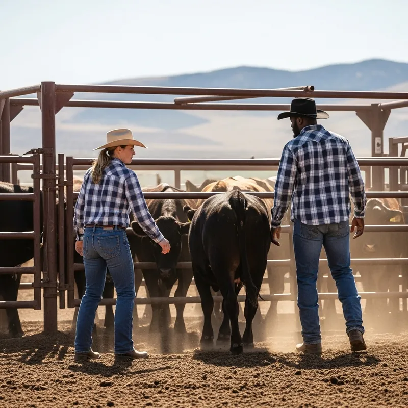 Country Couple: Ranching Together with Cows