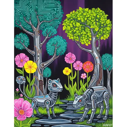 Cyberpunk Nature Illustration in Grimes Style for Gucci | Gocci Aesthetic