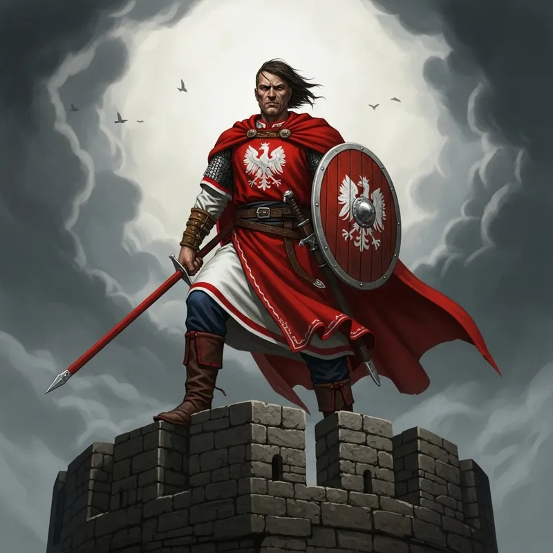 Polish Warrior on Moscow Kremlin: Eastern European Fantasy Art