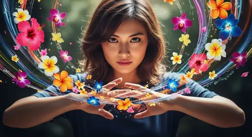 Enigmatic Asian Girl with Brown Hair | Mystical Vibes