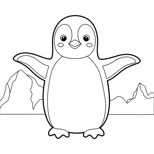 Adorable Penguin Coloring Page for Kids | Fun & Friendly Design