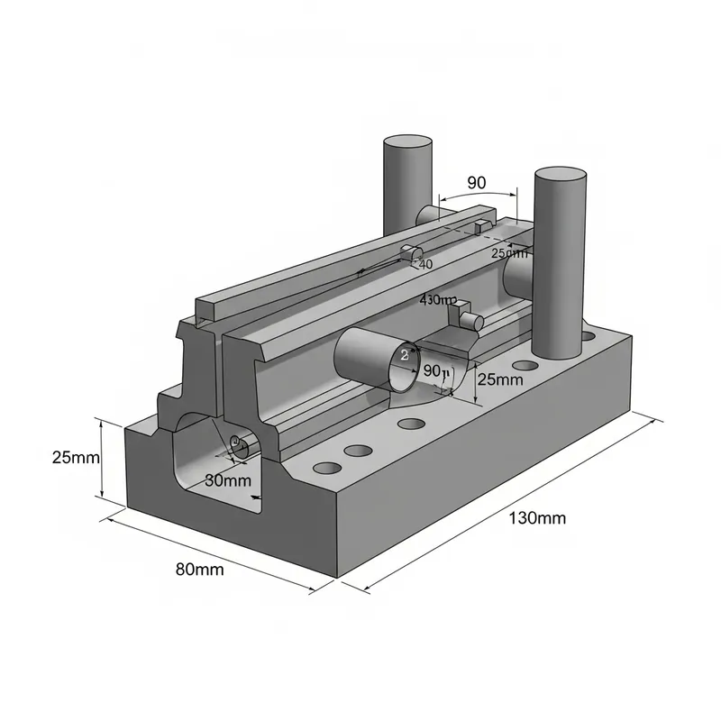 Visualizing Symmetrical Setup of Rectangular Block with Prism and Grooves