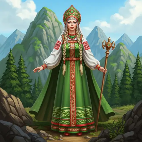 Mistress of the Copper Mountain in Slavic Green Costume
