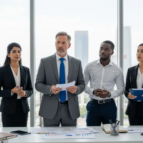 Diverse Leadership Decision-Making Meeting in Modern Office Setting