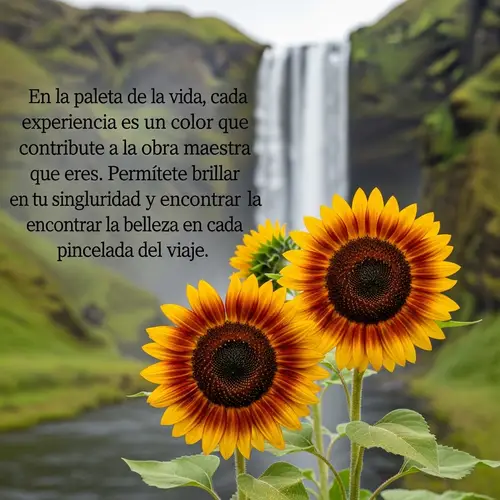 Sunflowers & Waterfall: A Nature's Masterpiece