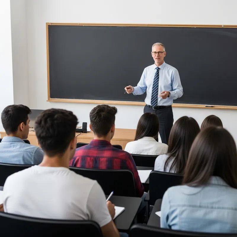 Engaging Lecture by Professor in a Large Hall Engaging Lecture by Professor in a Large Hall