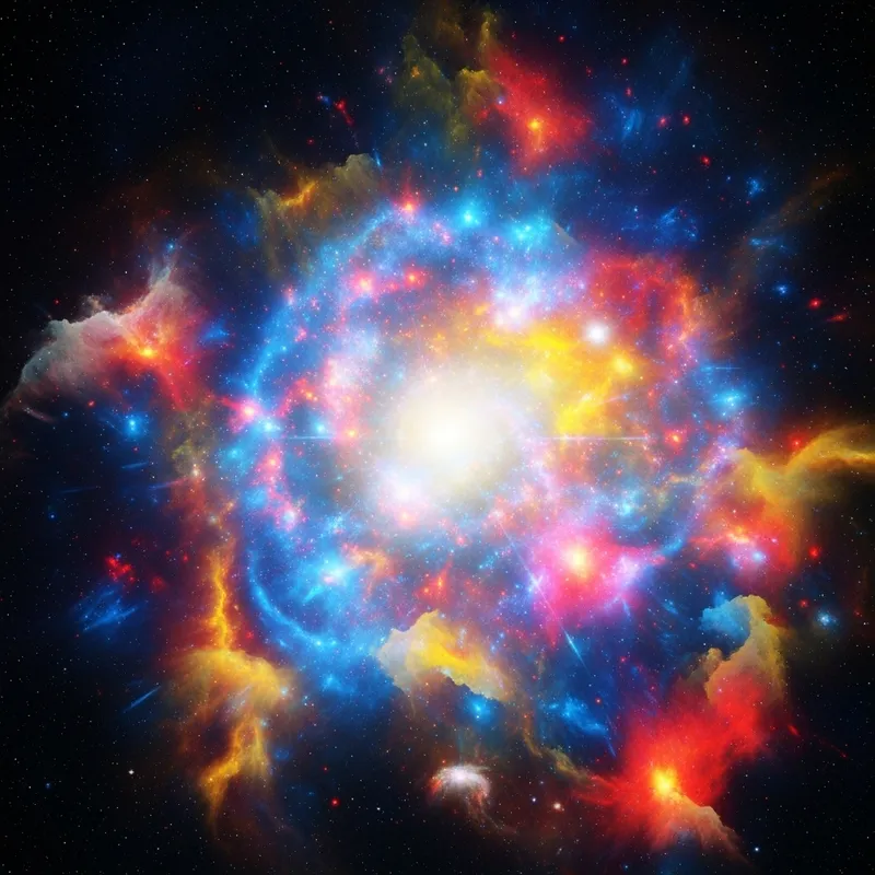 Galactic Explosion: A Vibrant Cosmic Spectacle