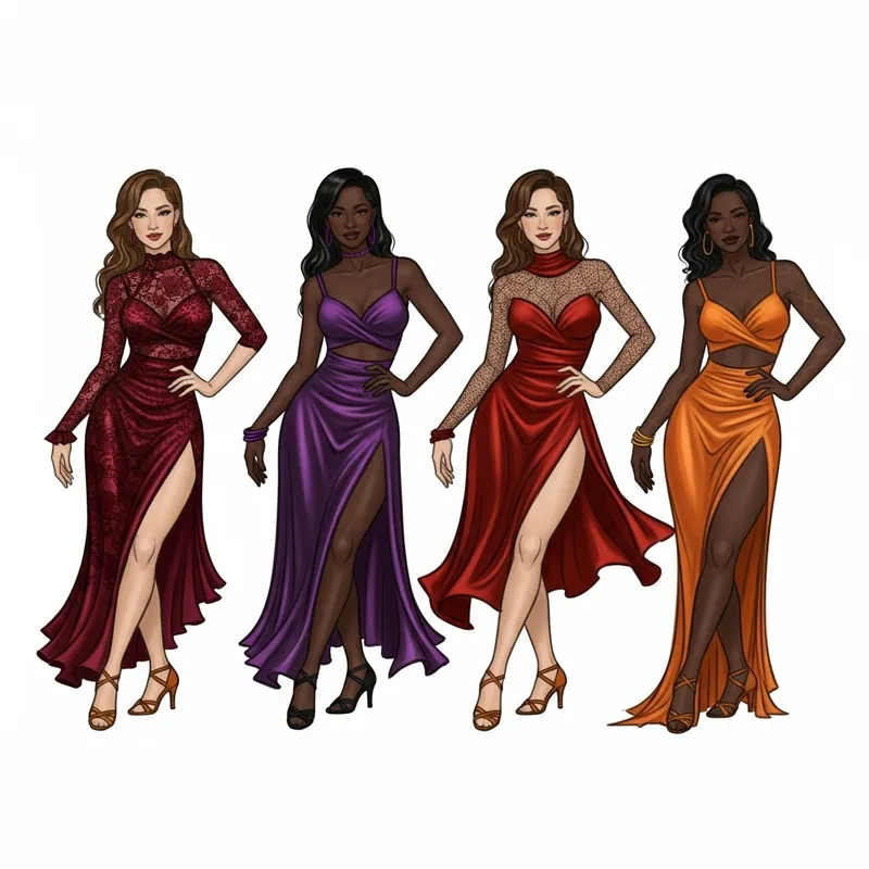 Latin Dance Costume Design Sketches: Sensual Dance Concepts Latin Dance Costume Design Sketches: Sensual Dance Concepts