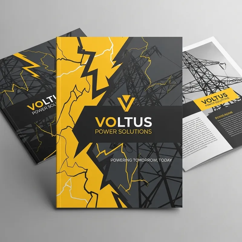 Electrical & Power Equipment Manufacturer Brochure - Yellow & Dark Gray Design Electrical & Power Equipment Manufacturer Brochure - Yellow & Dark Gray Design