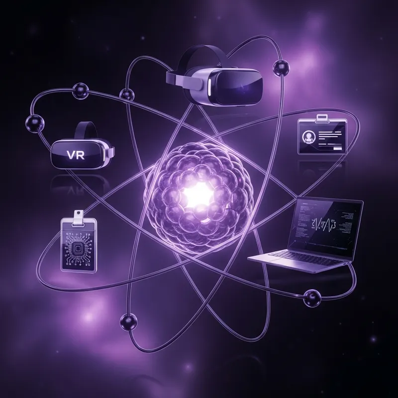 Futuristic Atom Design with VR and Certification