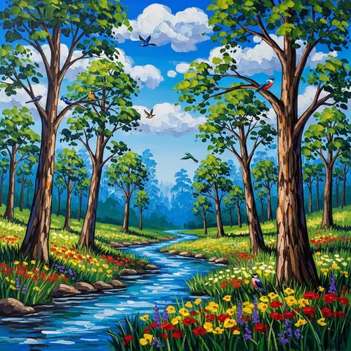 Explore Raw Beauty of Nature: Vibrant Colors & Bold Brushstrokes