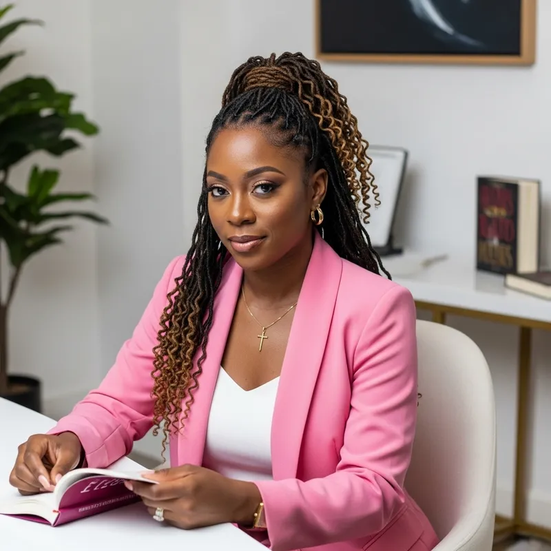 Empowering Black Woman CEO in Sleek Office - Success Portrait Empowering Black Woman CEO in Sleek Office - Success Portrait