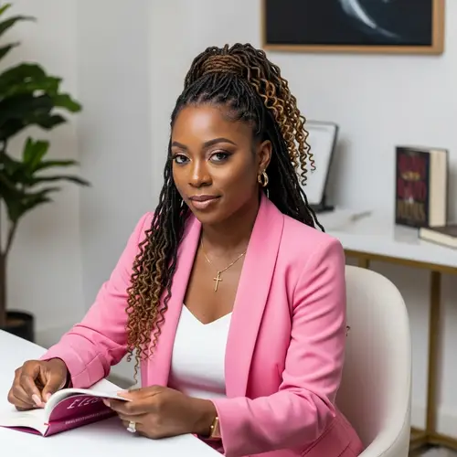 Empowering Black Female CEO in Modern Chic Office Setting