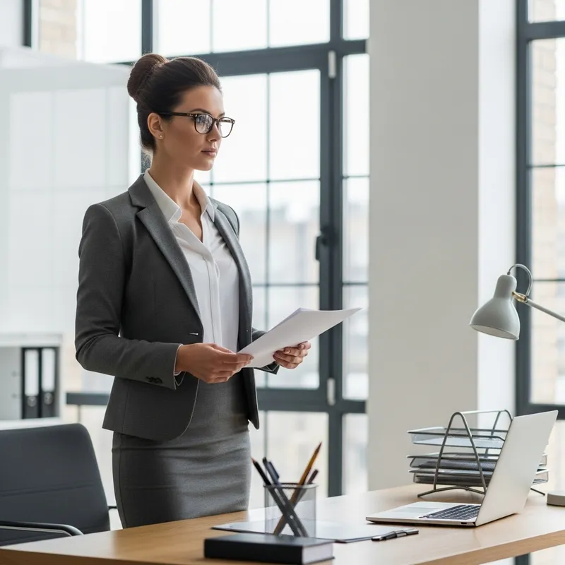 Confident Hispanic Business Woman in Modern Office